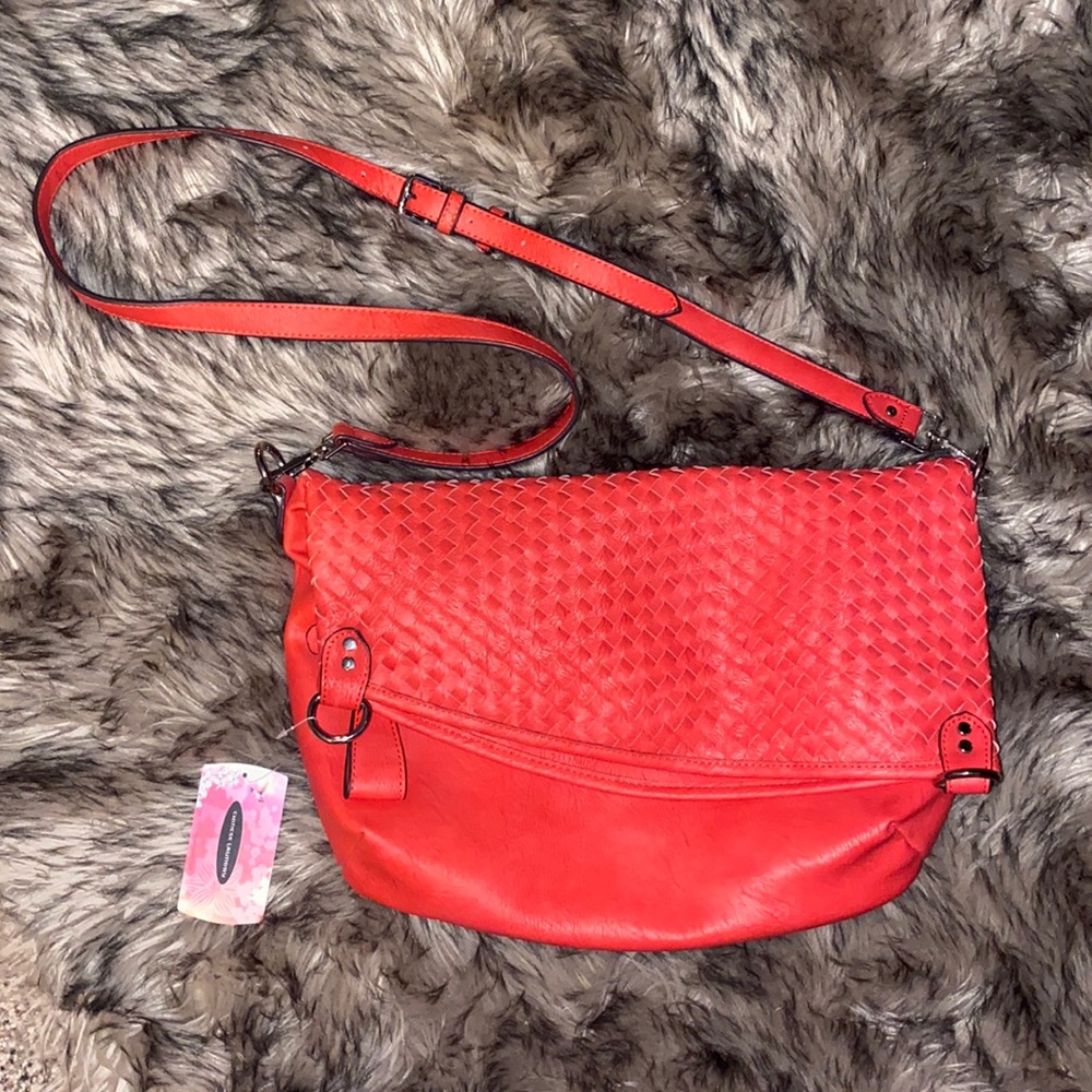 NEW Chinese Laundry large apricot-orange tote purse with adjustable straps!!!